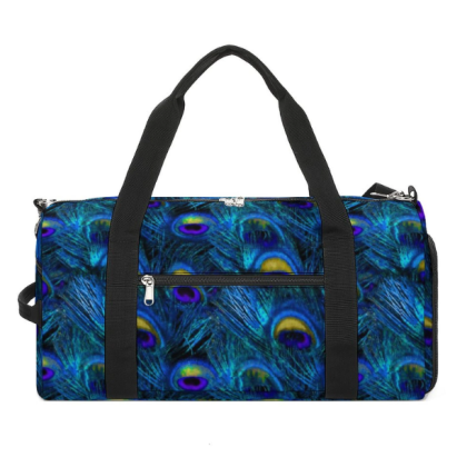 peacock gym bag blue