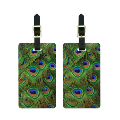 Peacock Print Luggage Tag