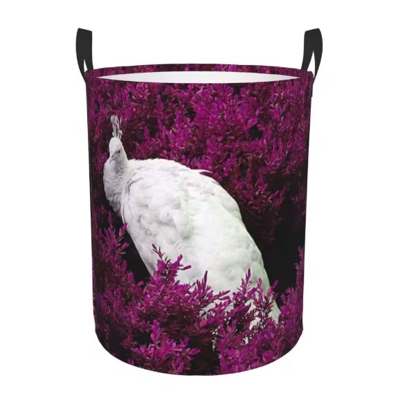 peacock print laundry hamper