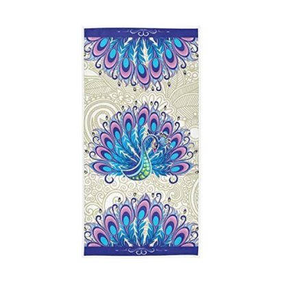 peacock print tea towel