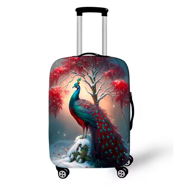 bold peacock pattern carry on cover