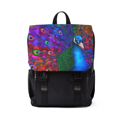 Colorful Peacock Print Backpack