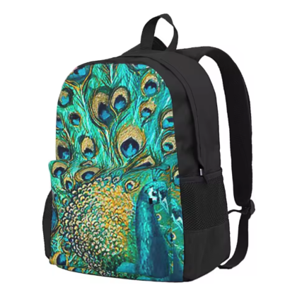 Peacock Feather Print Backpack