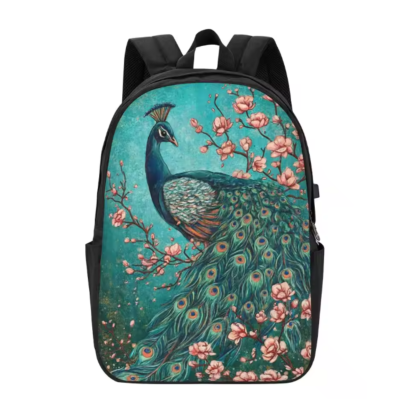 Peacock Floral Branch Backpack