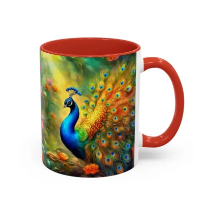 Peacock Feather Ceramic Coffee Mug