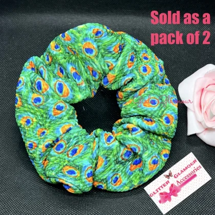 Girl*Glamour Peacock Scrunchie Hair Tie